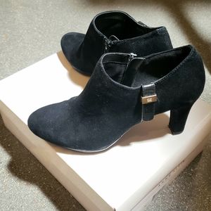 Anne Klein Black suede ankle boots